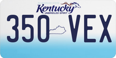 KY license plate 350VEX