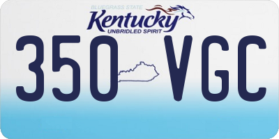 KY license plate 350VGC