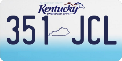 KY license plate 351JCL