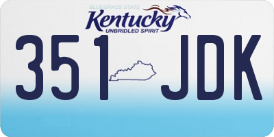 KY license plate 351JDK