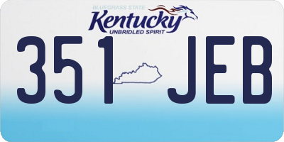KY license plate 351JEB