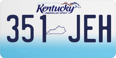 KY license plate 351JEH