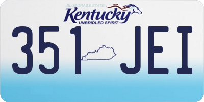 KY license plate 351JEI
