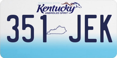 KY license plate 351JEK