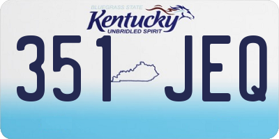 KY license plate 351JEQ