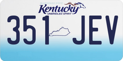 KY license plate 351JEV