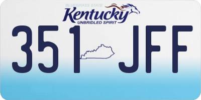 KY license plate 351JFF