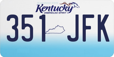 KY license plate 351JFK