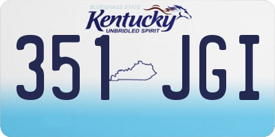 KY license plate 351JGI