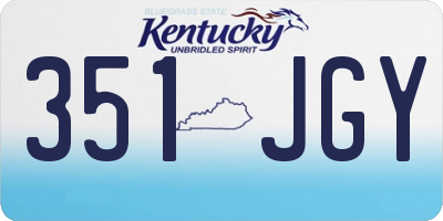 KY license plate 351JGY