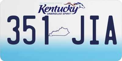 KY license plate 351JIA