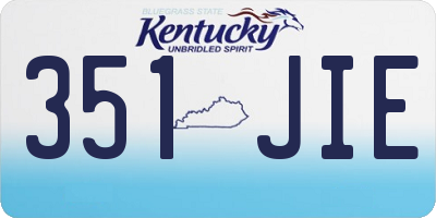 KY license plate 351JIE