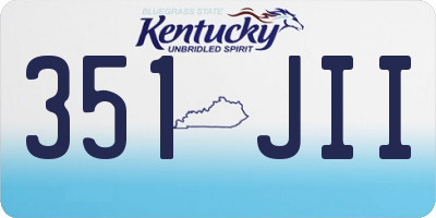 KY license plate 351JII