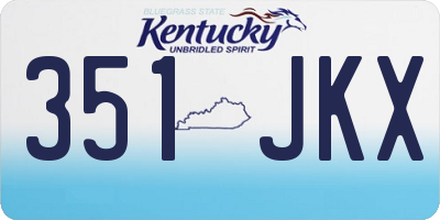 KY license plate 351JKX