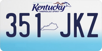 KY license plate 351JKZ