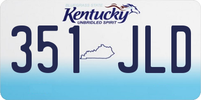 KY license plate 351JLD