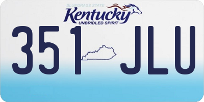 KY license plate 351JLU
