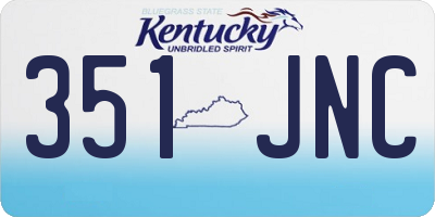 KY license plate 351JNC