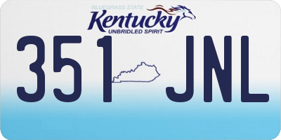 KY license plate 351JNL