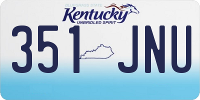 KY license plate 351JNU