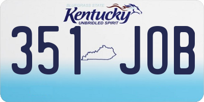 KY license plate 351JOB