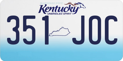 KY license plate 351JOC