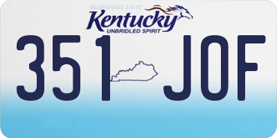 KY license plate 351JOF