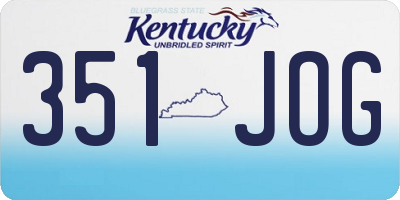KY license plate 351JOG