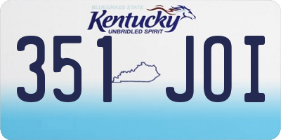 KY license plate 351JOI