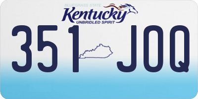 KY license plate 351JOQ