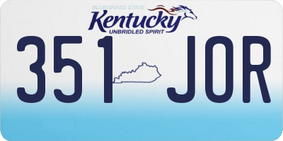 KY license plate 351JOR
