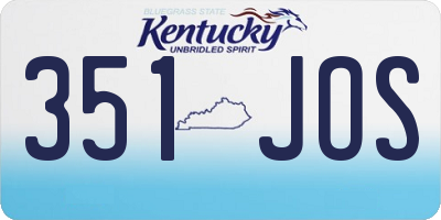 KY license plate 351JOS