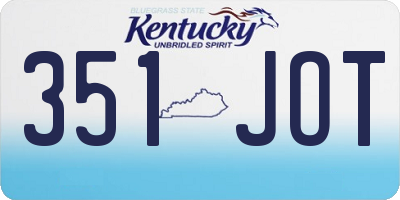 KY license plate 351JOT