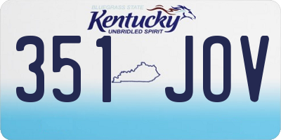 KY license plate 351JOV