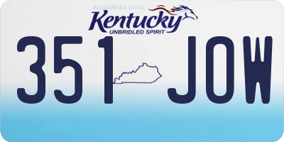 KY license plate 351JOW