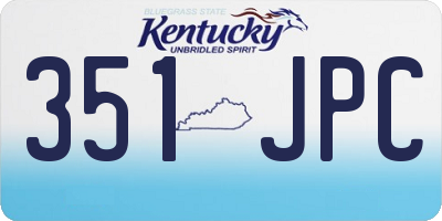 KY license plate 351JPC
