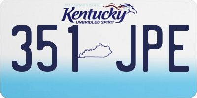 KY license plate 351JPE