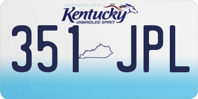KY license plate 351JPL
