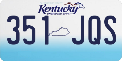 KY license plate 351JQS