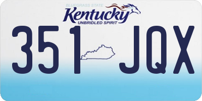 KY license plate 351JQX