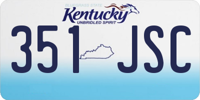 KY license plate 351JSC