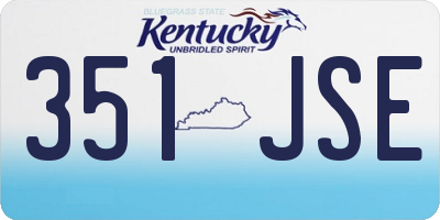 KY license plate 351JSE