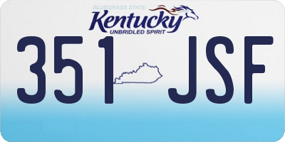 KY license plate 351JSF