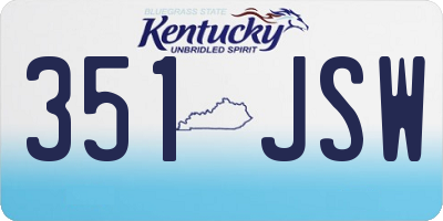 KY license plate 351JSW