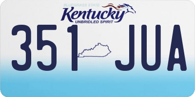 KY license plate 351JUA