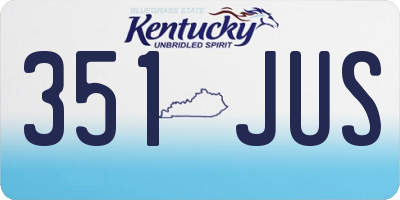 KY license plate 351JUS