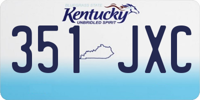 KY license plate 351JXC