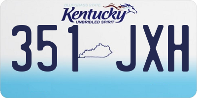 KY license plate 351JXH