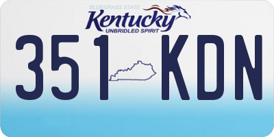 KY license plate 351KDN