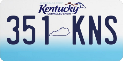 KY license plate 351KNS